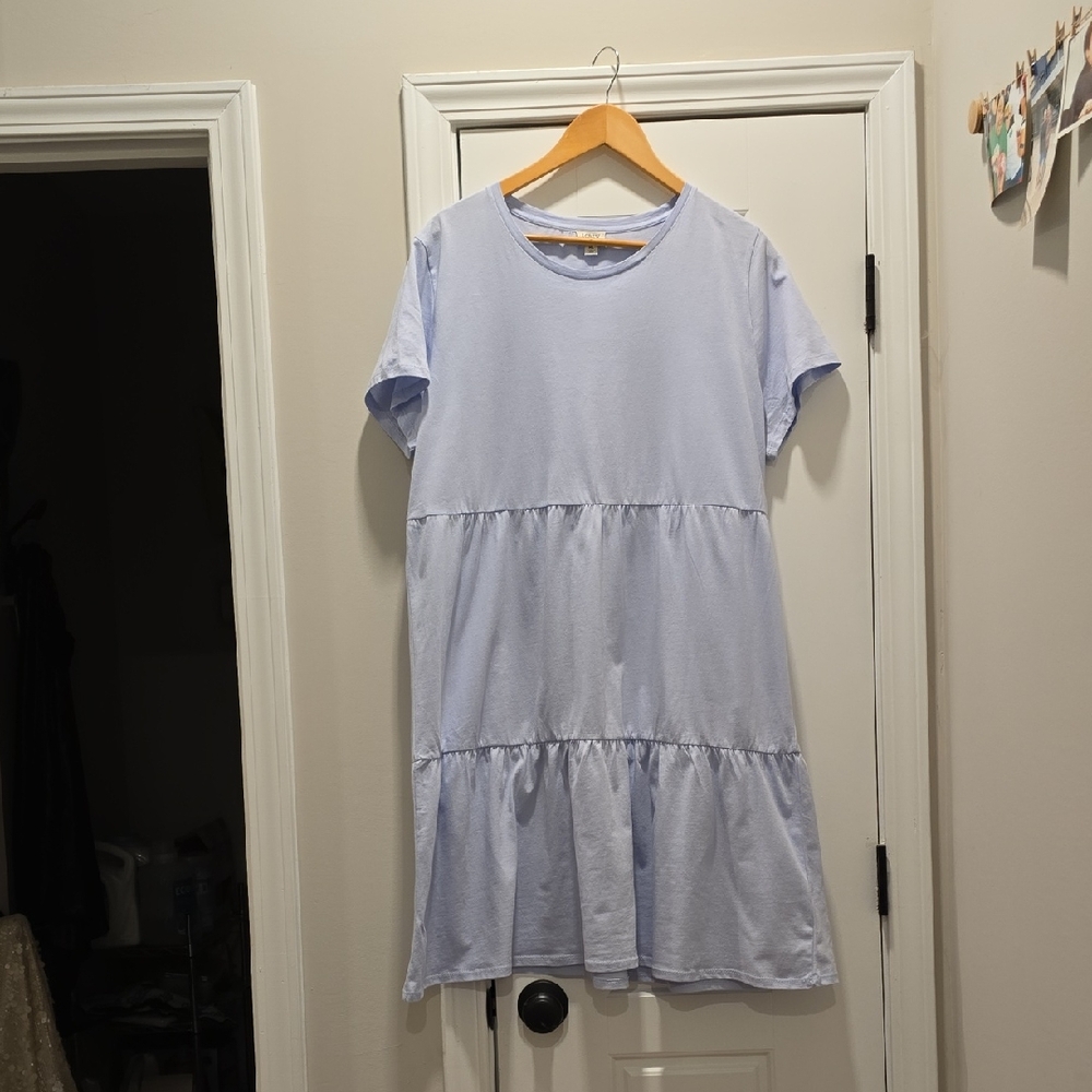Light Blue Tiered Womens Dress